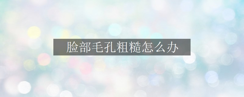 臉部毛孔粗糙怎么辦